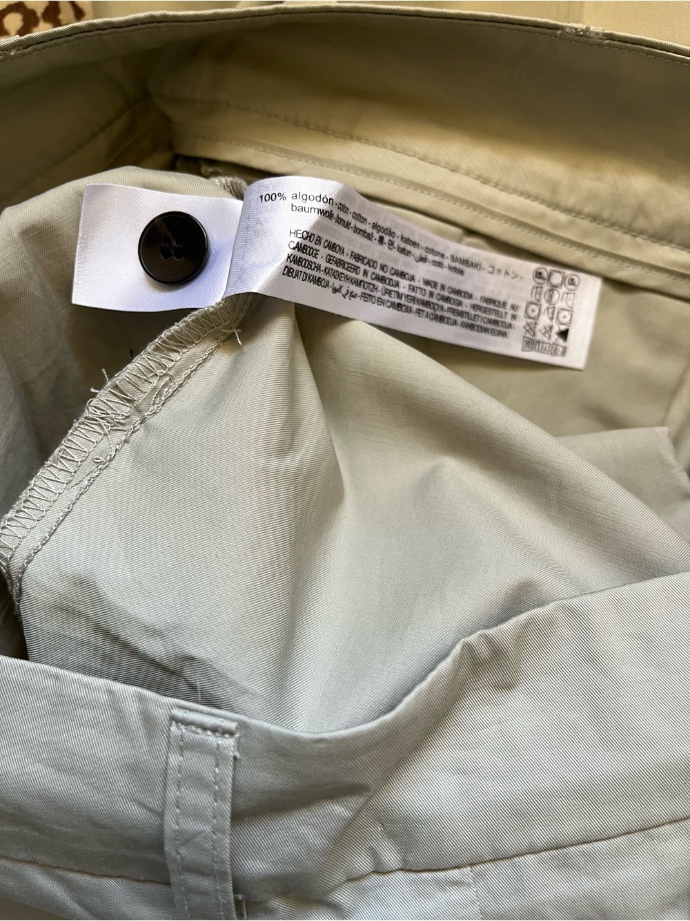Zara Khaki Pleated Wide-Leg Cargo Pants Size L NWOT - Picture 5 of 8